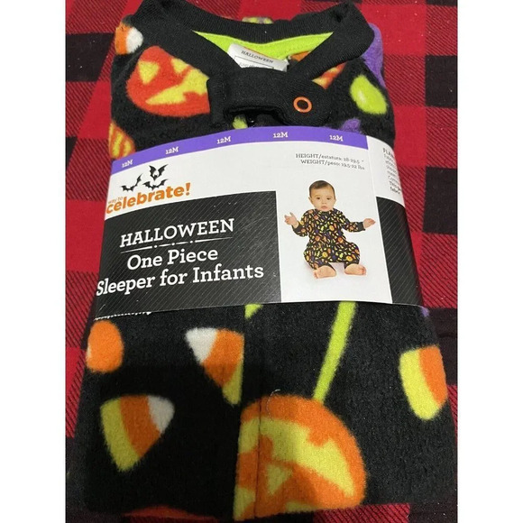 Halloween One Piece Sleeper for Infants Baby 6-9 MONTHS & 12 Months Pajamas - Picture 6 of 7